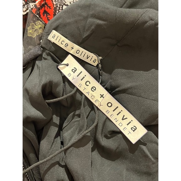 Alice + Olivia Kora Mixed Baroque Print Maxi‎ Dress V Neck Sleeveless Size 6 - Picture 7 of 10